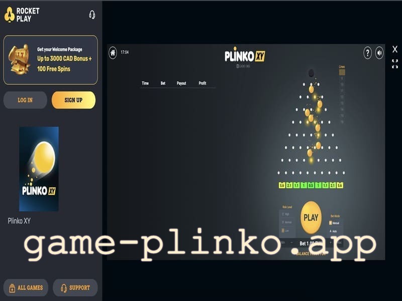 Play Plinko game at RocketPlay Casino with generous bonuses